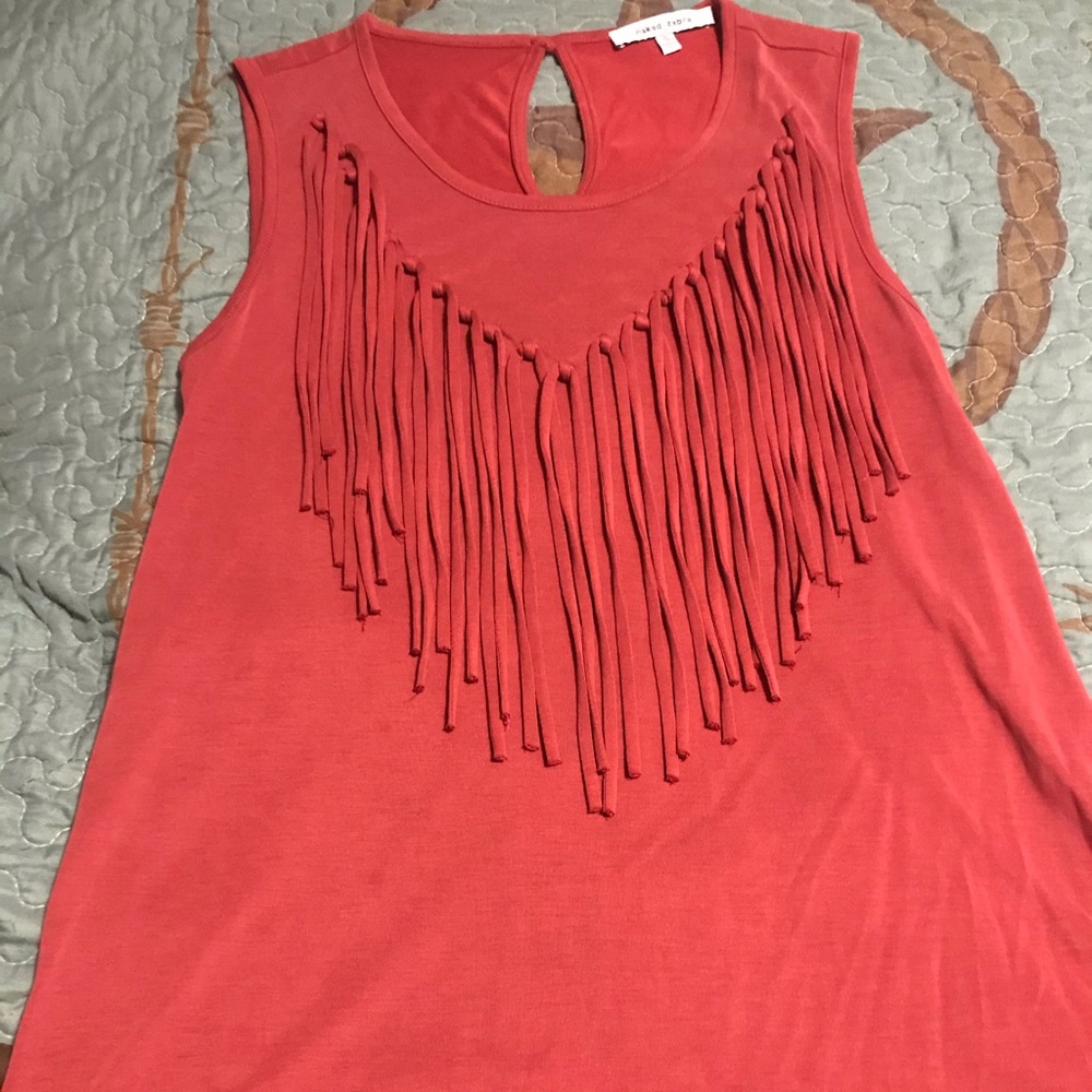 Fringe maroon/red shirt!